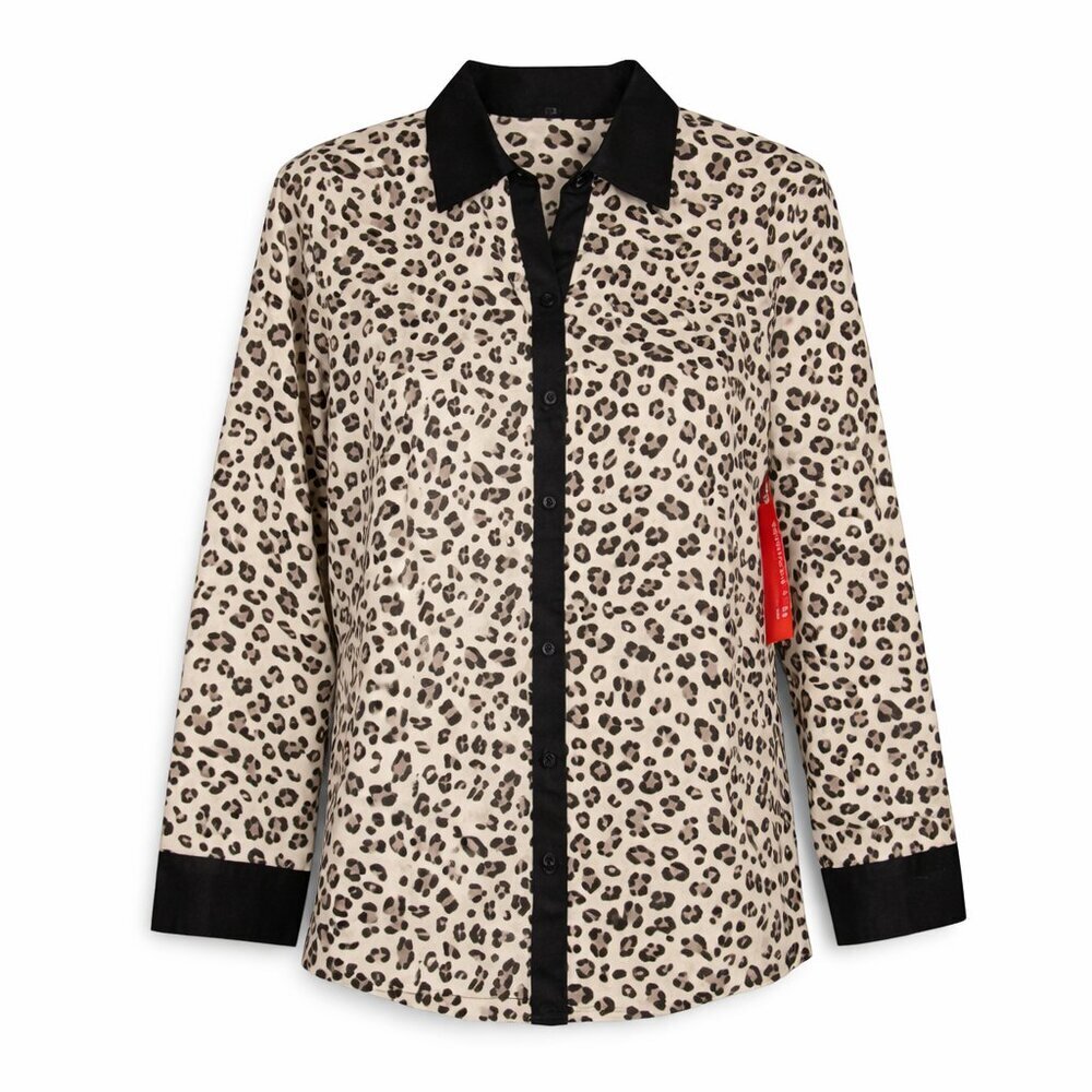 NWT REBECCA MALONE Leopard Shirt Size M